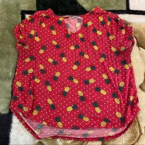 Sweet Rain shirt (pineapples and polka dots)